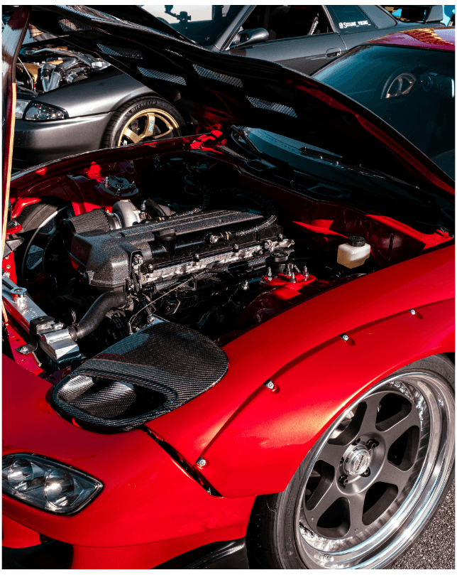 Red car engine